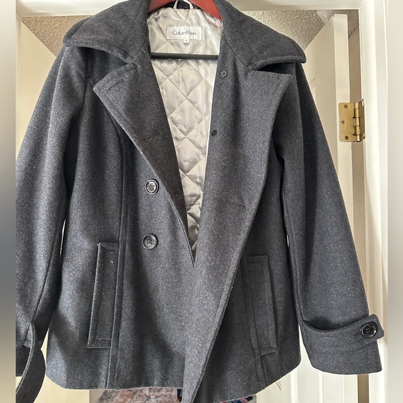 Calvin Klein Charcoal Double-Breasted Peacoat- excellent condition, vintage 90’s - Picture 3 of 11